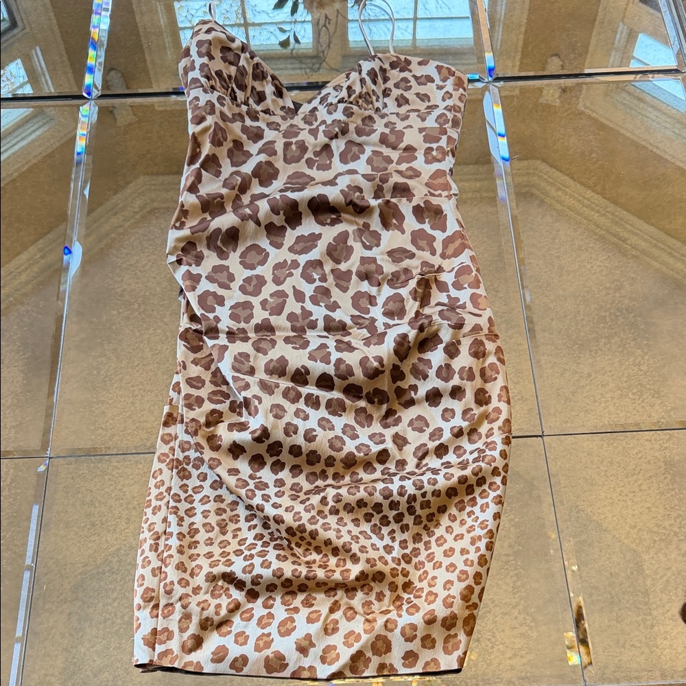 Nicole Miller Cheetah Print Cocktail Dress